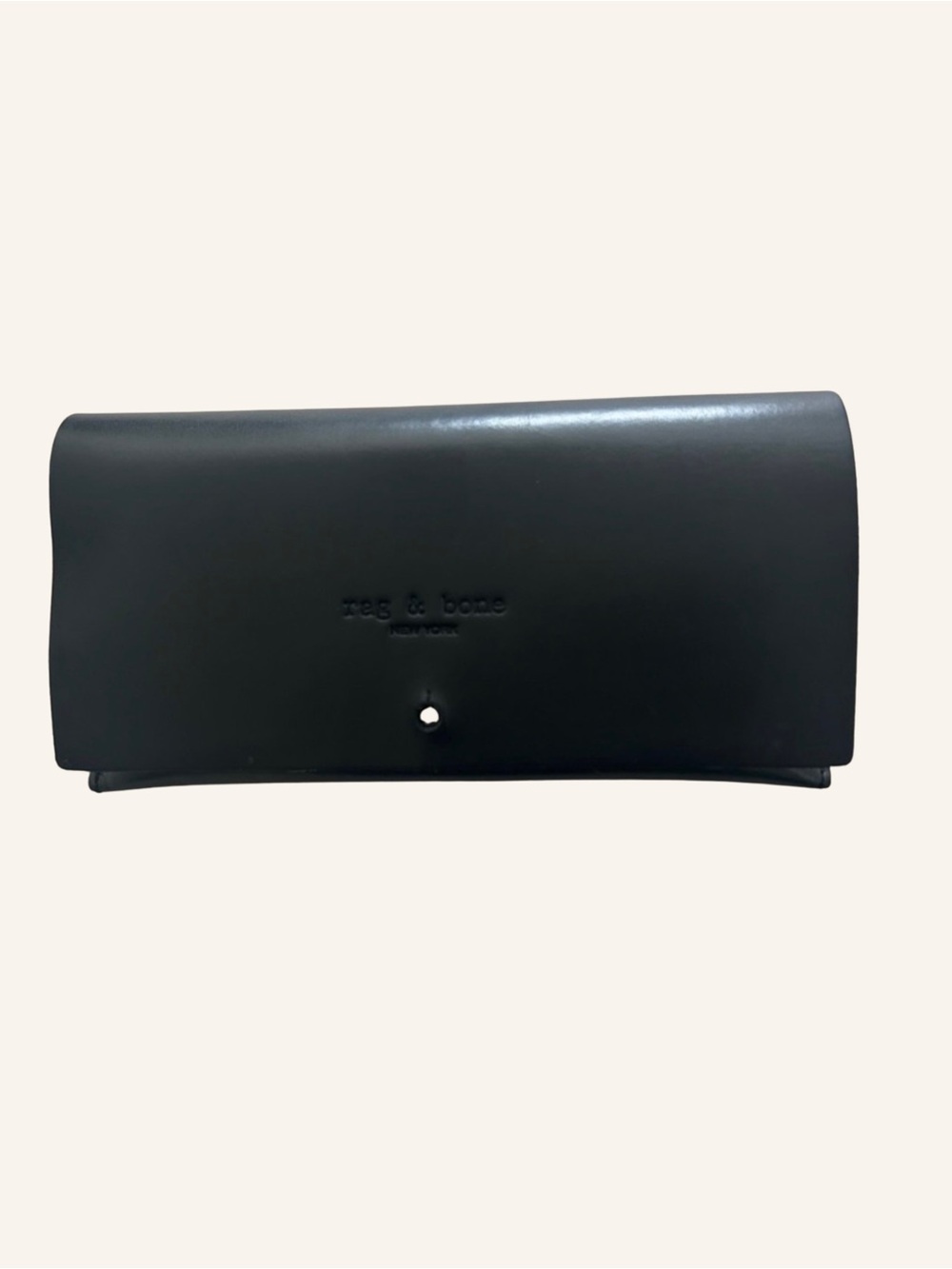 Rag & Bone New York Black & Silver Sunglasses Eyeglasses Case Leather